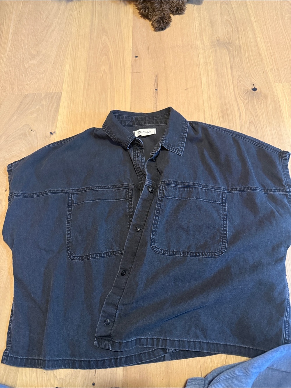 Madewell Washed Black Denim Button-Up Shirt